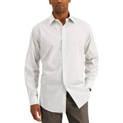 Club Room Men's Essential Check Button Down Dress Shirt in Gray - Medium