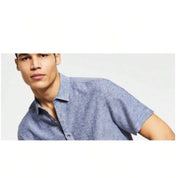 Club Room Men's Regular Fit Button-Down Shirt, Blue -  Small