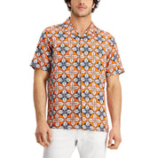 Club Room Men's Regular-Fit Medallion-Print Camp Shirt - Size Small