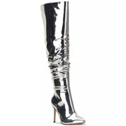 I.N.C. International Concepts Women's Iyonna Over-the-Knee Slouch Boots - Silver 6.5M