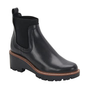 Aqua College Women's Black Side Goring Waterproof Slip Resistant Demi Round Toe Wedge Leather Chelsea – Size 9.5M