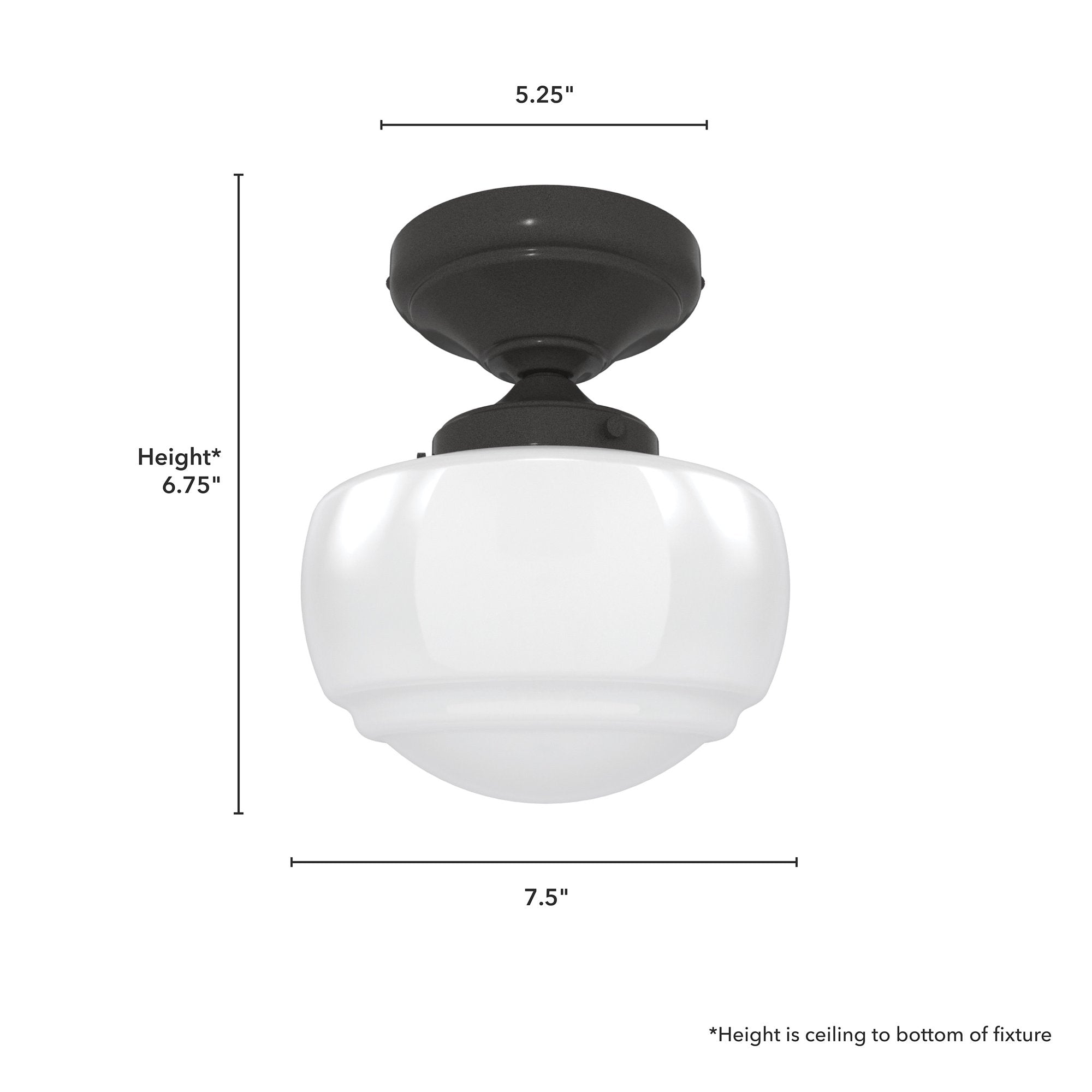 Hunter Saddle Creek Flush Mount Ceiling Light - Noble Bronze