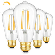Kondras Dimmable Vintage LED Edison Bulbs – 4W, 40W Equivalent, 2700K Warm White - 4 Pack