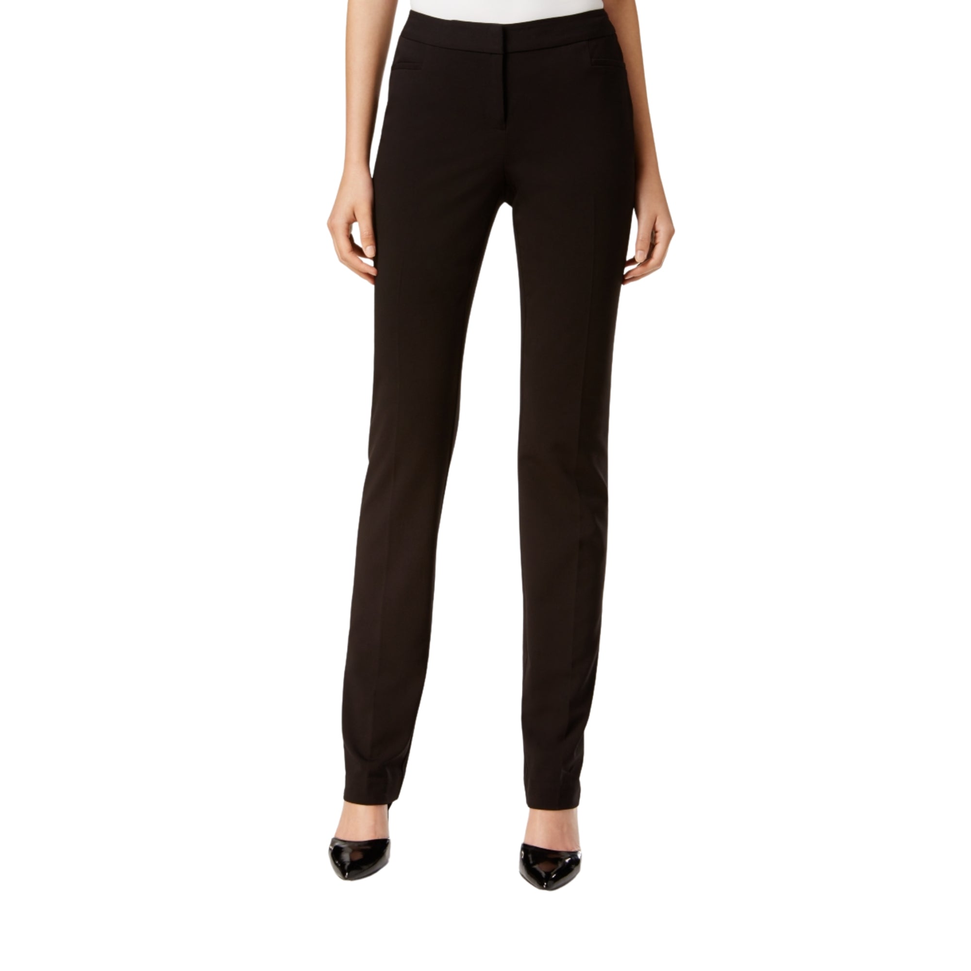 Alfani Modern Straight-Leg Pants – Deep Black, Size - 14