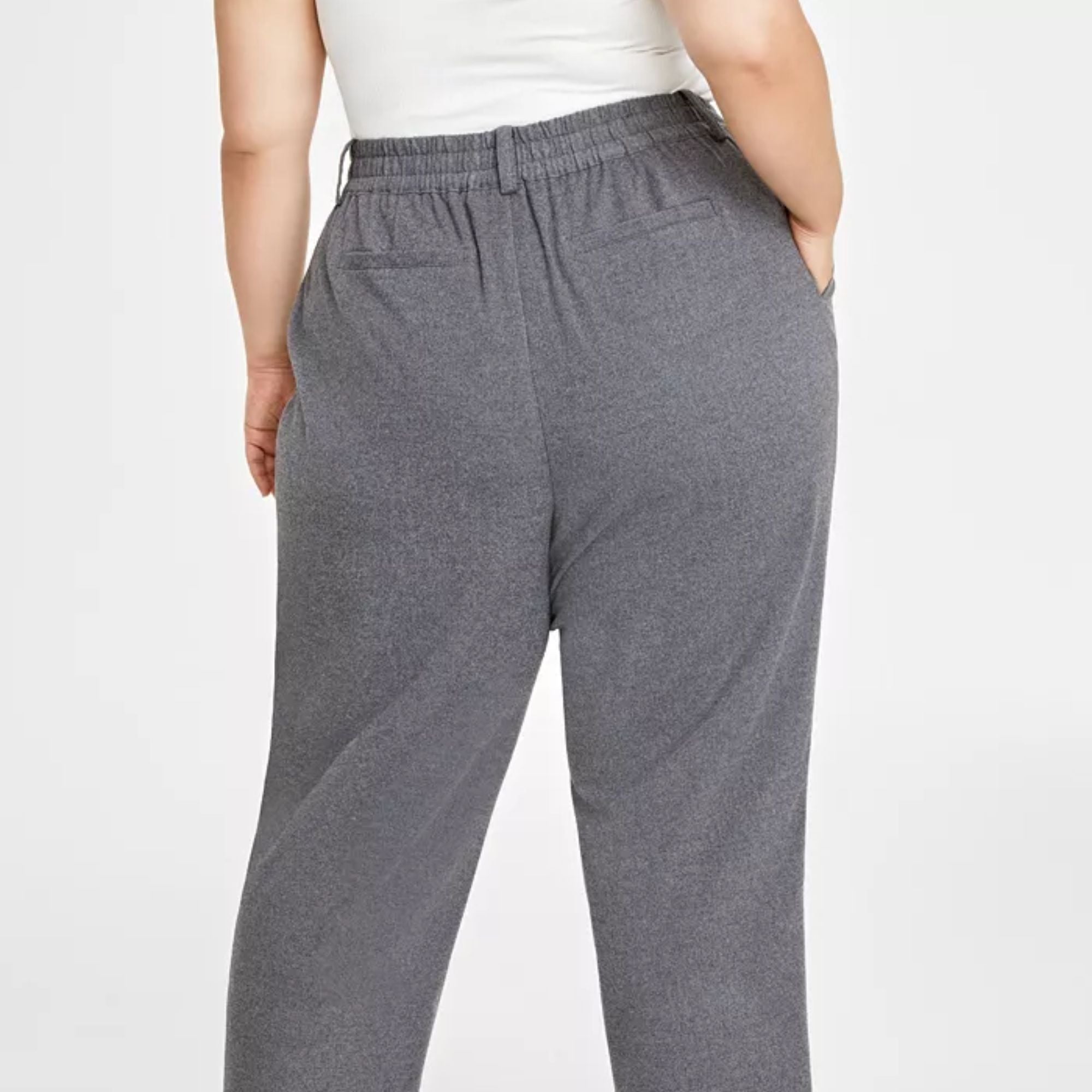 On 34th Plus Size Brushed Relaxed Ankle Pants - Grey 3X
