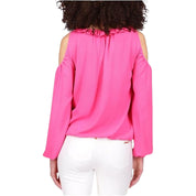 Michael Kors Cold-Shoulder Tie-Cuff Top Pink - Size Xs
