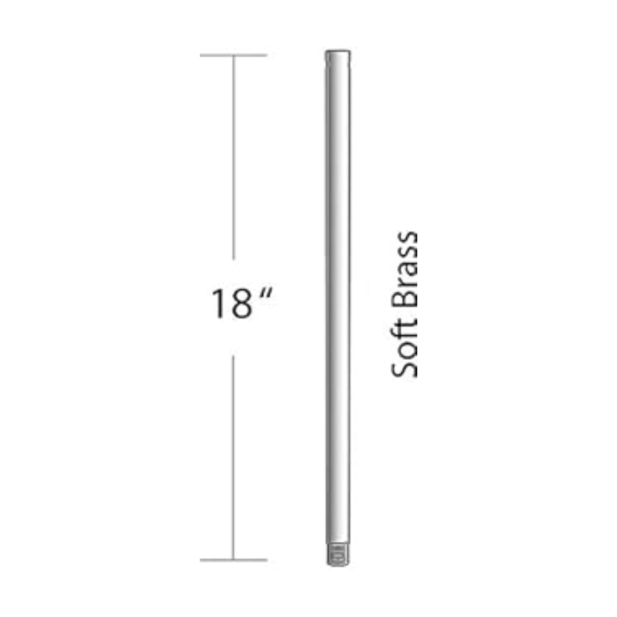 Minka-Aire 18" Ceiling Fan Downrod in Soft Brass