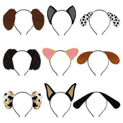 9PCS Dog Ear Headbands – Pet Birthday Party Costume Dress-Up Accessories, Multicolor Felt