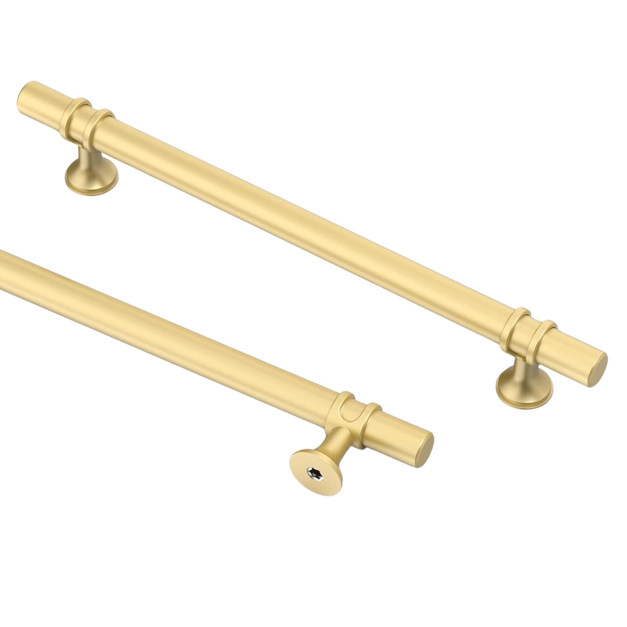 Asidrama 10 Pack 6.3 Inch (160mm) Brushed Gold Kitchen Cabinet Handles, Drawer Pulls, Cupboard Hardware