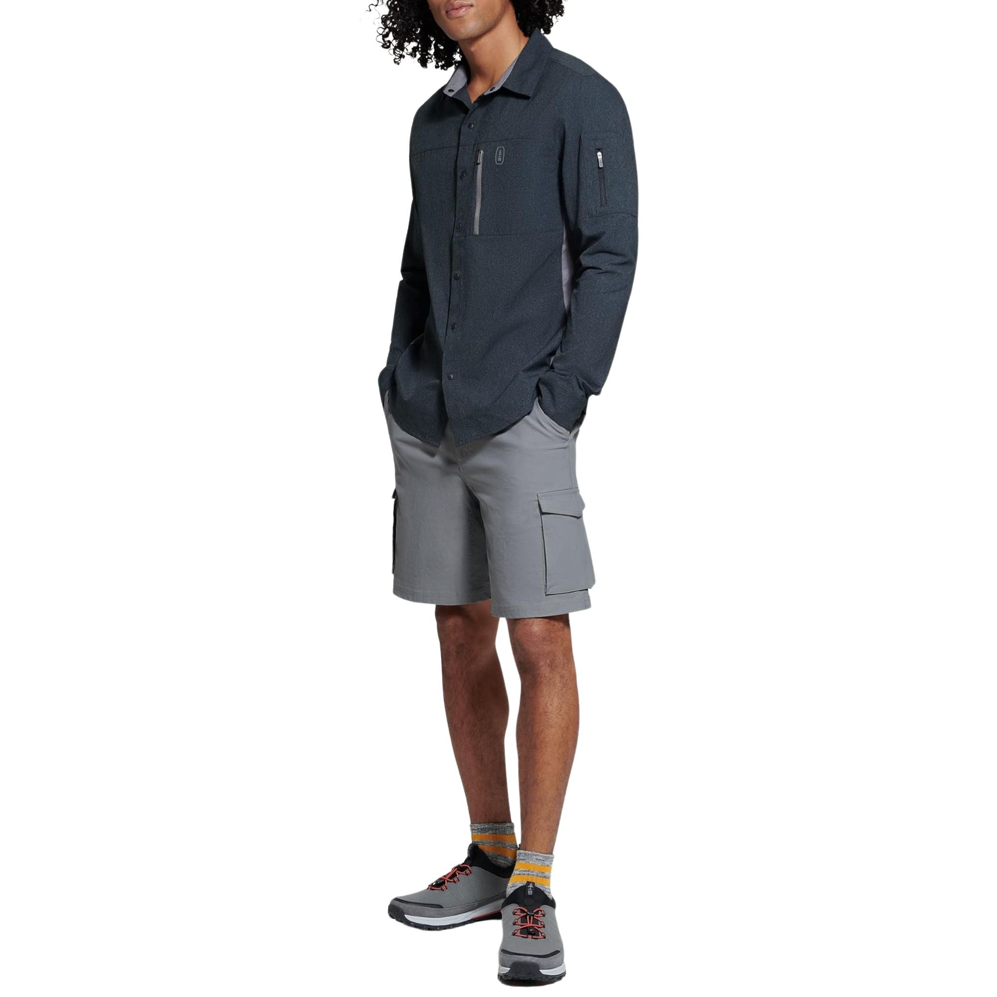 Bass Outdoor Men's Ray Performance Shirt with Pockets, Black - XL