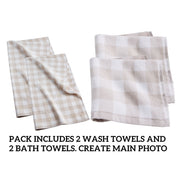 Whim by Martha Stewart Collection Gingham Wash Towel & Bath Towels Pack of 4