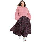 On 34th Plus Size Marled Boucle Sweater - Dusty Pink 0X