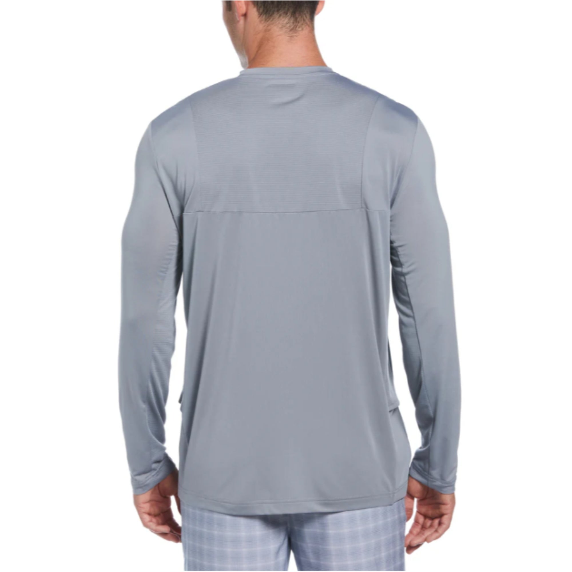 PGA Tour Men's Mixed Media Sun Protection Golf Shirt Gray Large