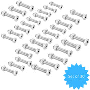 PATIKIL M8x40mm Hollow External Hexagon Screws – 30 Sets with Nuts, 304 Stainless Steel Set of 30