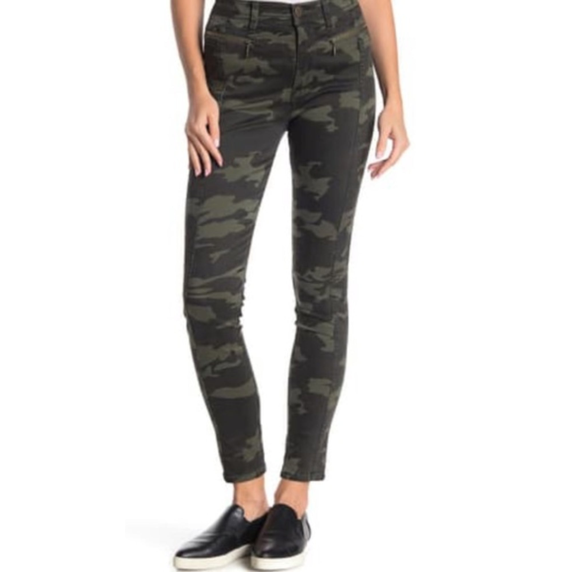 High-Rise Women's Caryl Camouflage Skinny Pants - Size 8