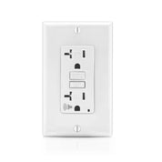 Leviton 20 Amp SmartlockPro Self-Test Slim GFCI Outlet with Audible Trip Alert, White