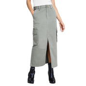 And Now This Women's Cargo Maxi Skirt – Crushed Oregano, Green Size - 0