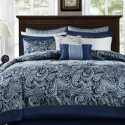 Aubrey King 9-Piece Comforter Set, Navy