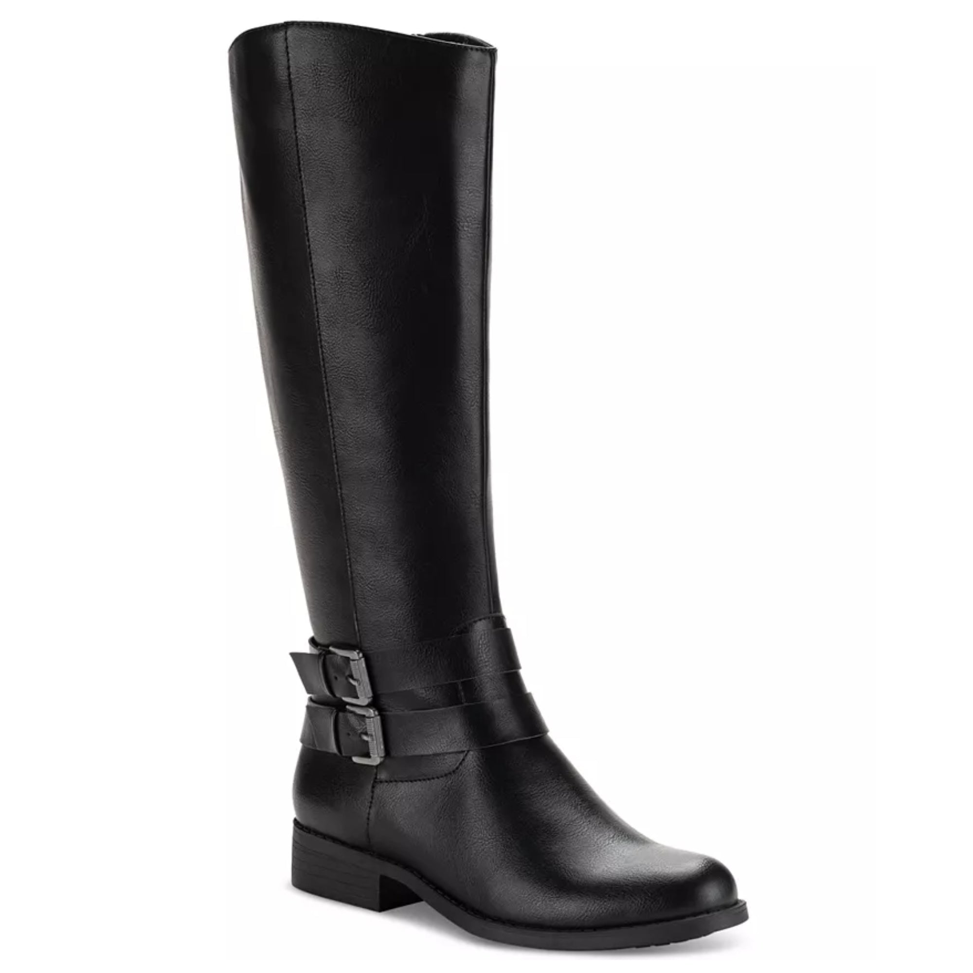 Style & Co. Women's Maliaa Faux Leather Riding Knee-High Boots – Black, Size 6.5 M