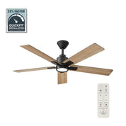 Zandra 52" Smart Hubspace Ceiling Fan - Matte Black with Integrated LED & Remote