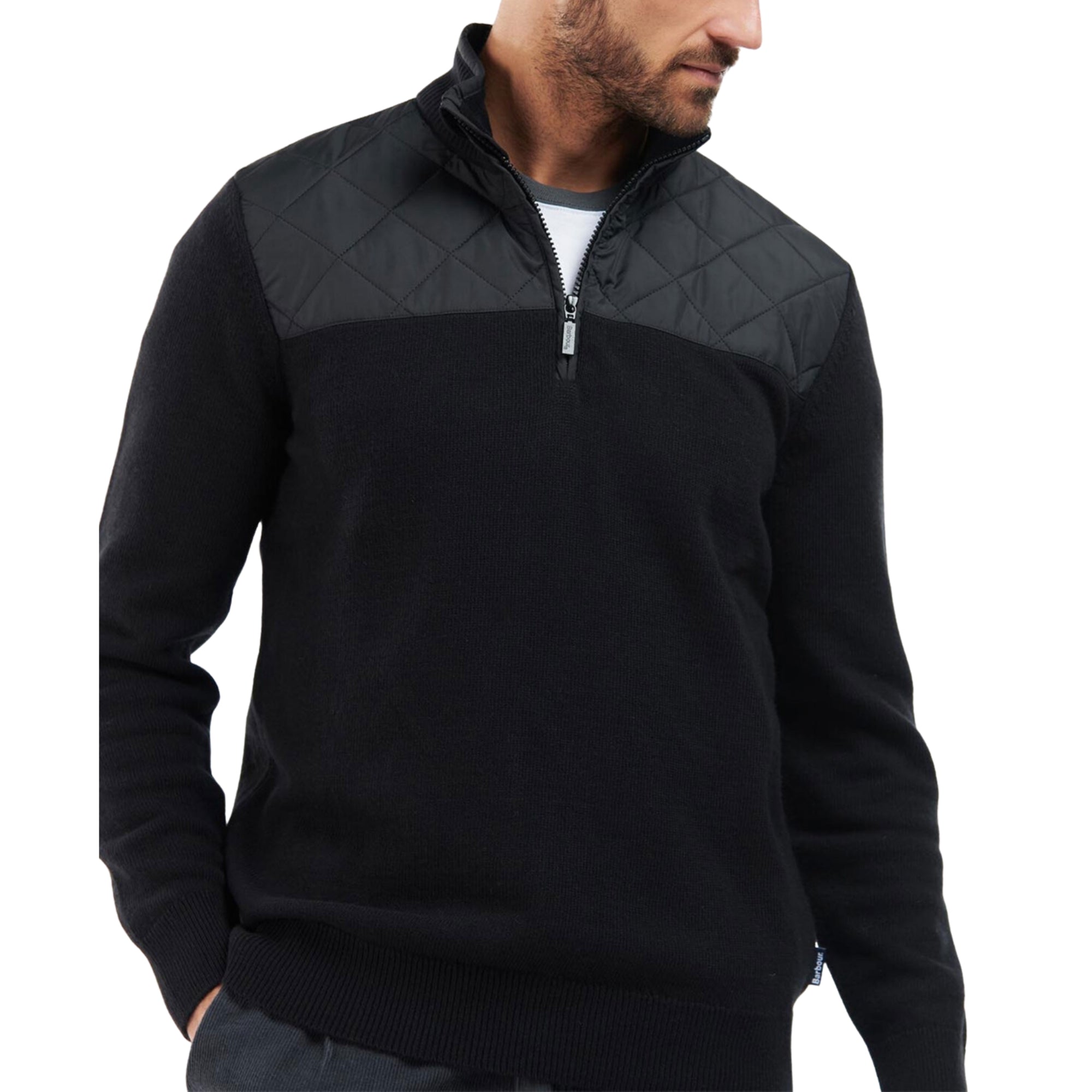 Barbour Men's Essential Diamond Quilted Half-Zip Sweater - Size S