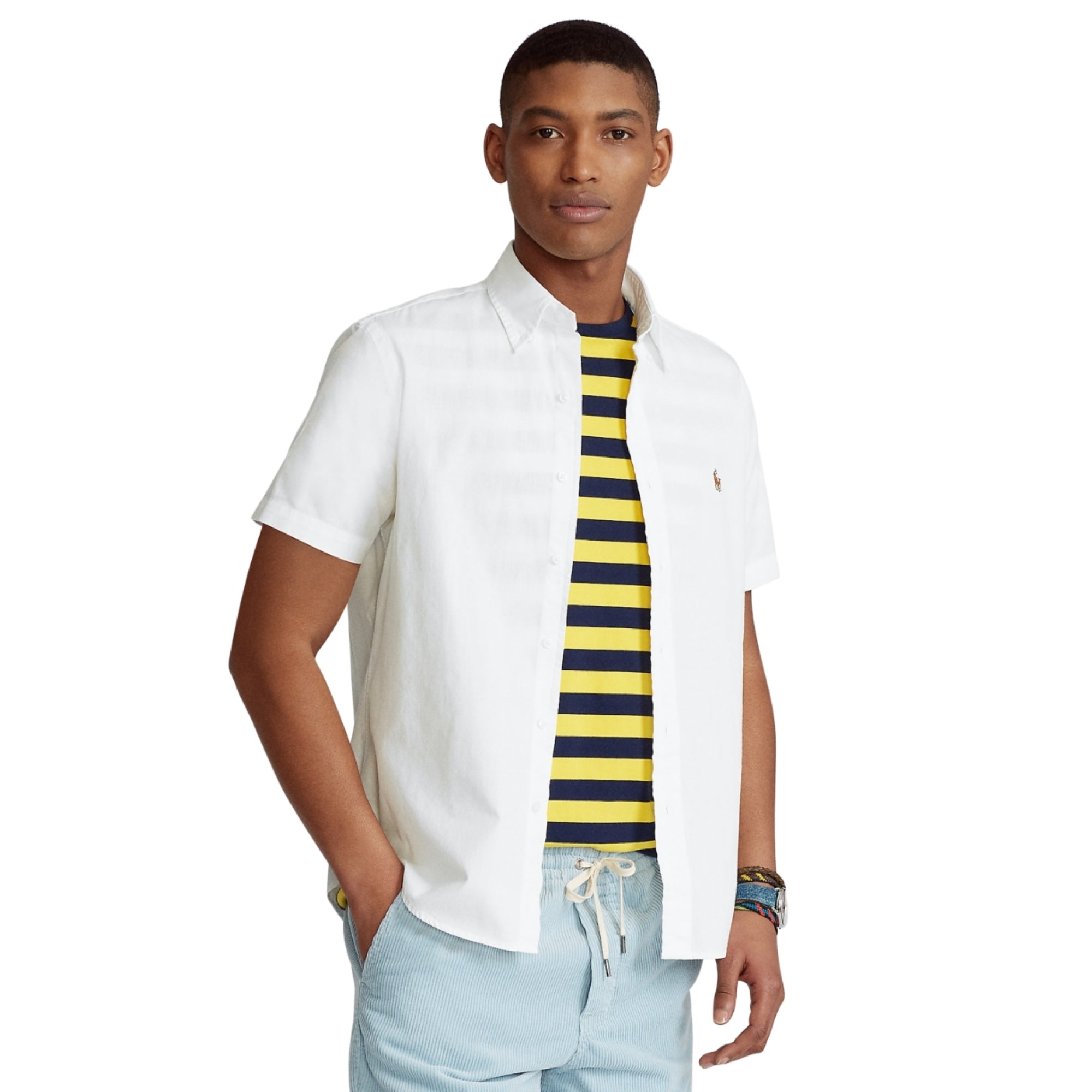 Polo Ralph Lauren Men's Classic-Fit Chambray Shirt, White, Size 2XL