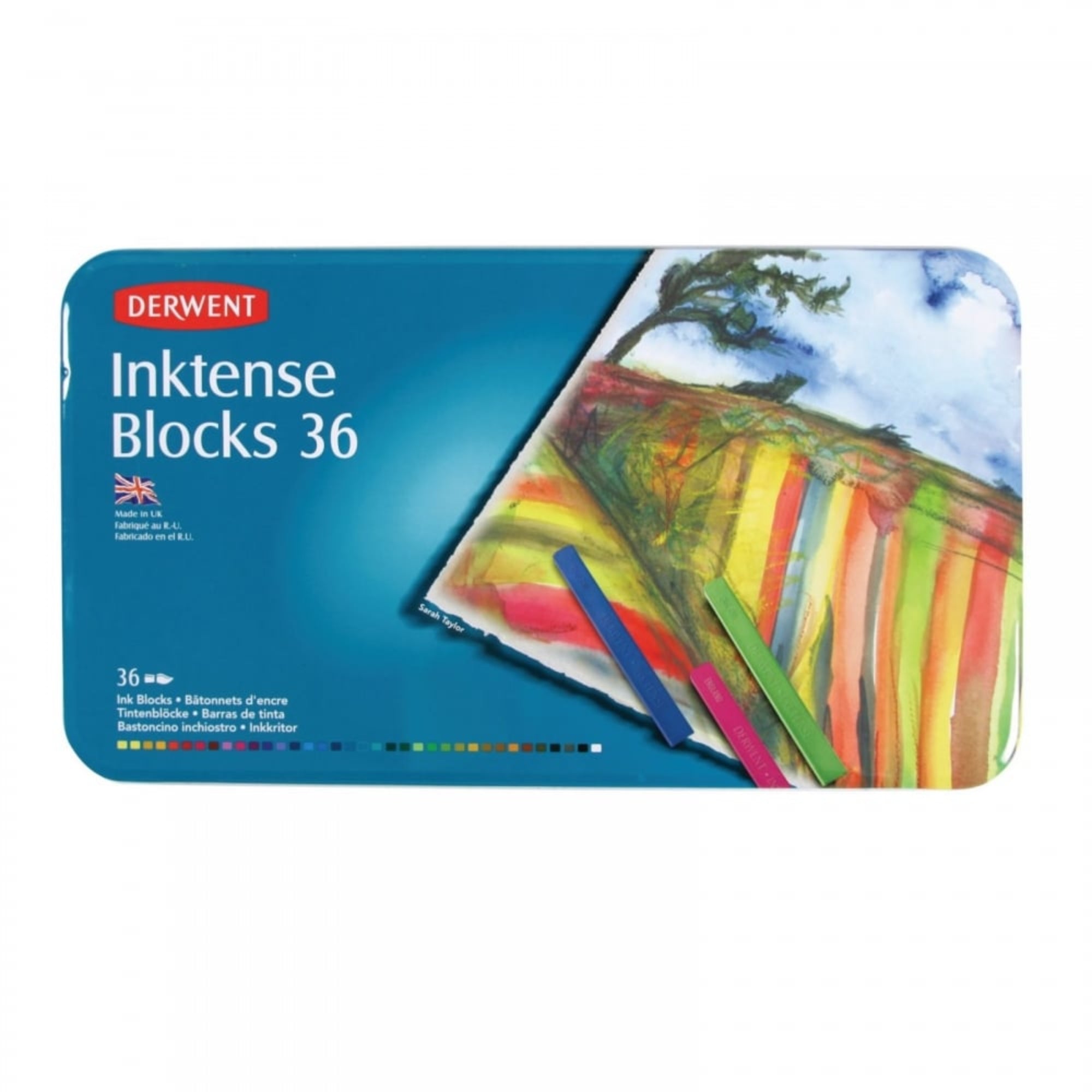 Derwent Inktense Permanent Watercolour Blocks – Set of 36, Professional Quality, Multicolour