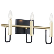 Sullivan 3-Light Wide Black/Gold Vanity Light by Maxim Lighting