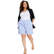 On 34th Trendy Plus Size High-Rise Pull-on Chino Shorts - Purple Sunset