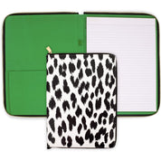 Kate Spade New York Vegan Leather Padfolio – Zippered 8.5" x 11" Portfolio Organizer, Modern Leopard