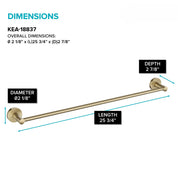 Elie 24-Inch Bathroom Towel Bar Rack in Brushed Gold