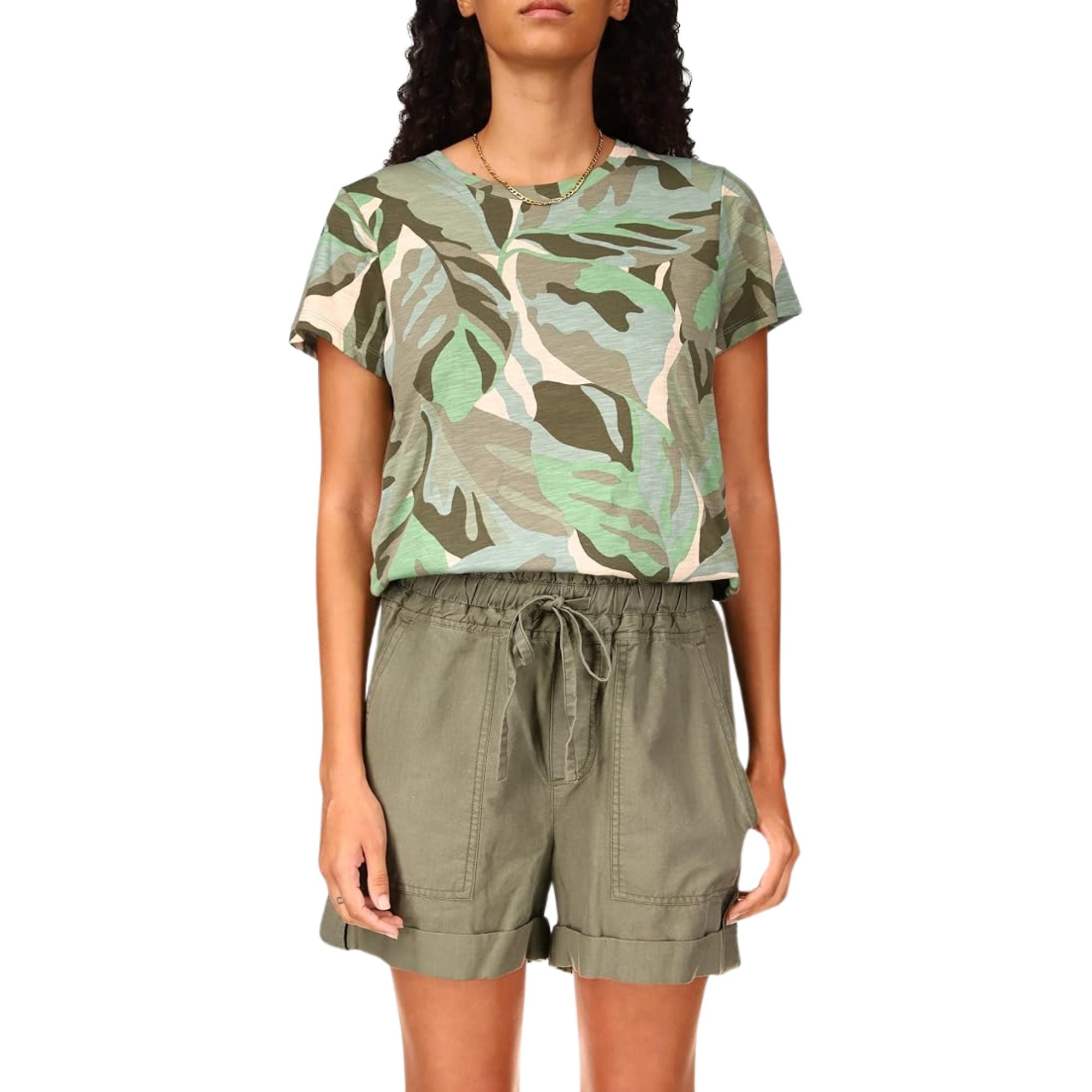Sanctuary Perfect Tee Camo Crew Neck Shirt - Size XS