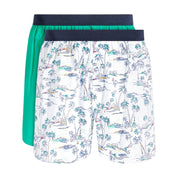 Club Room Men's 2-Pack Tropical & Solid Boxer Shorts – Green