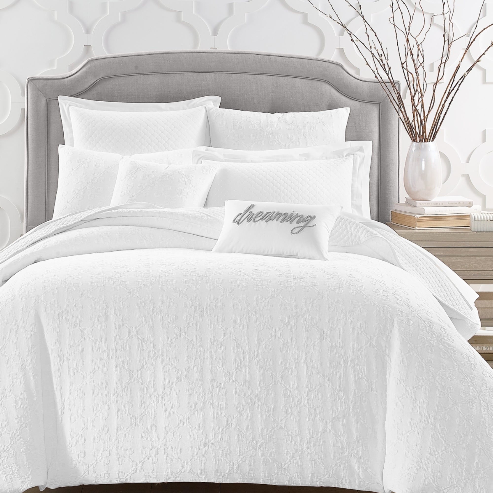 Charter Club Damask Designs Woven Tile 3-Pc Comforter Set, Full/Queen