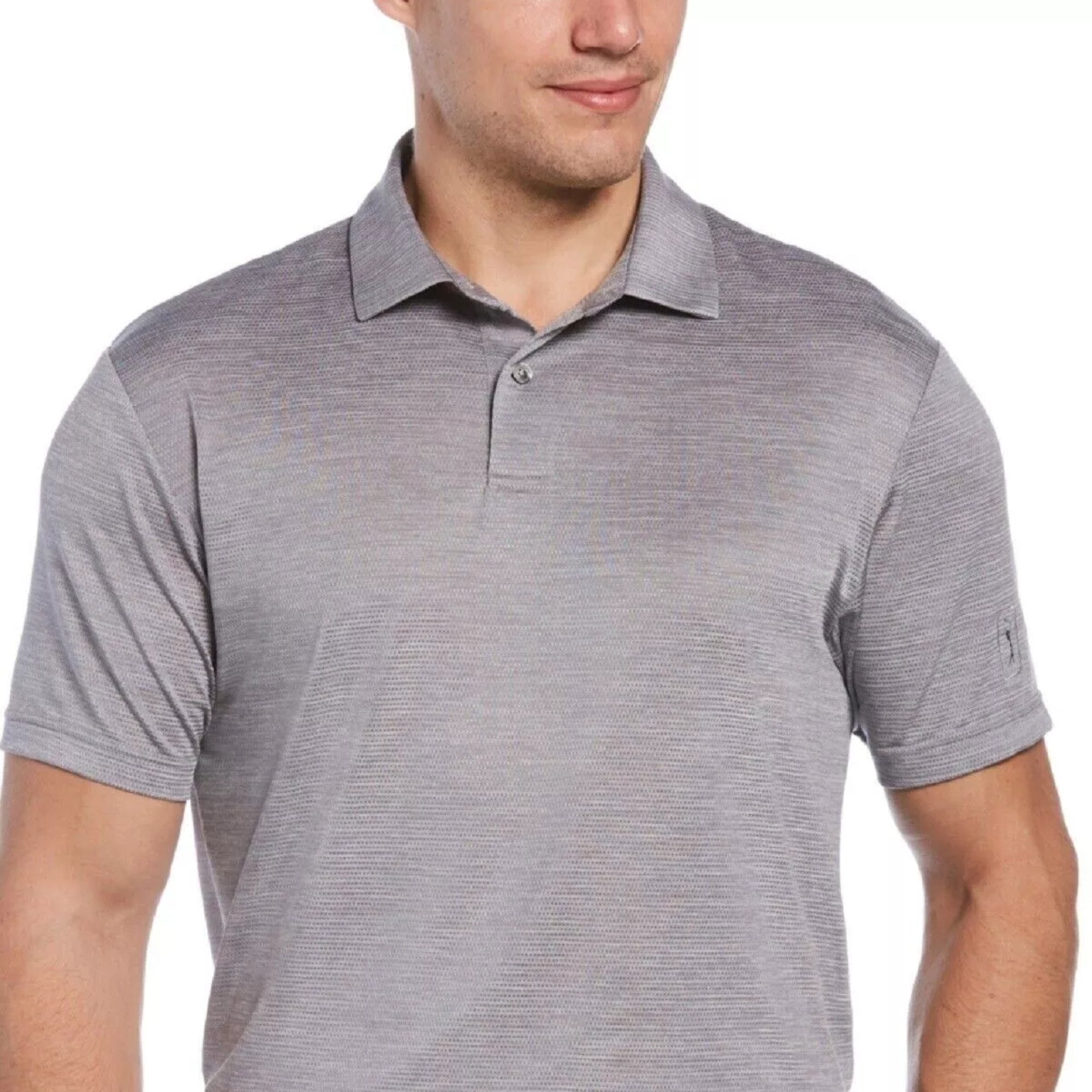 PGA Tour Mens Dyed Performance Golf Polo Shirt Gray Small