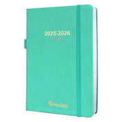 PHLIFOSS Daily Planner 2025–2026 – One Page Per Day Academic Calendar, 5.7" x 8.25", Pocket Organizer - Lake Green