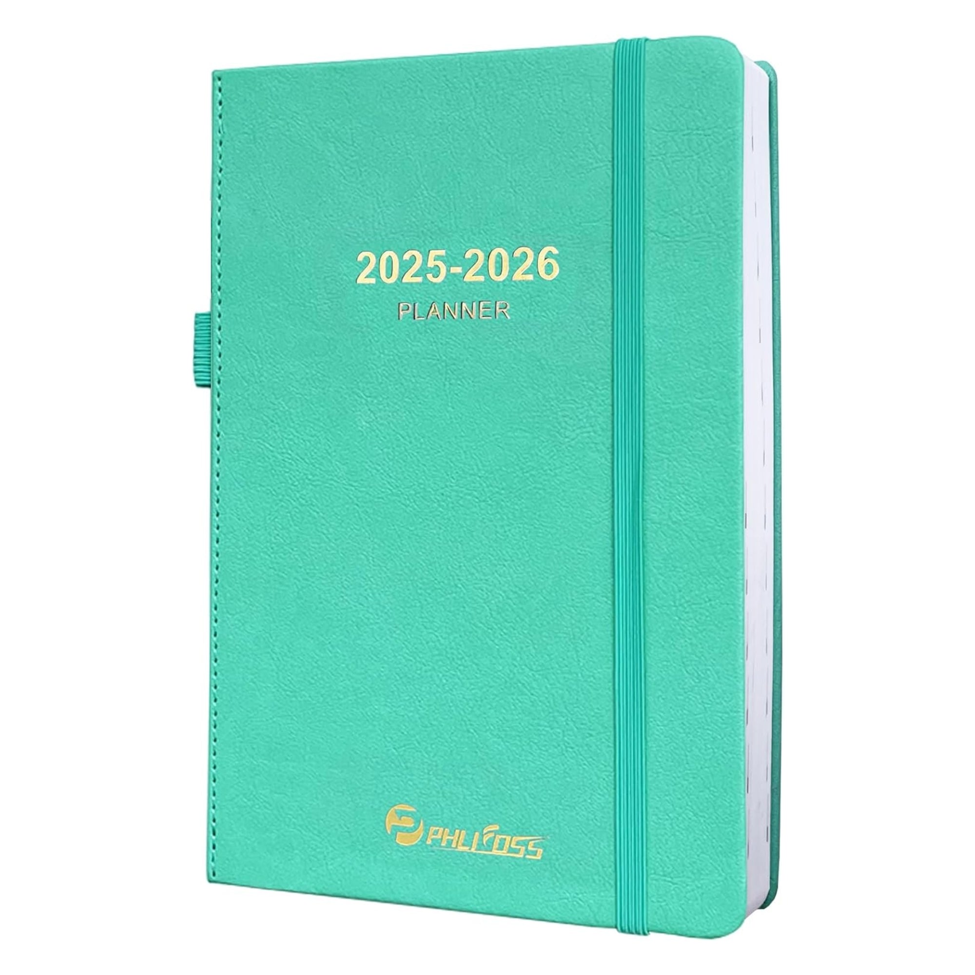 PHLIFOSS Daily Planner 2025–2026 – One Page Per Day Academic Calendar, 5.7" x 8.25", Pocket Organizer - Lake Green