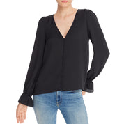 Joie Women's Bolona Silk Blouse, Caviar Black, Size Medium