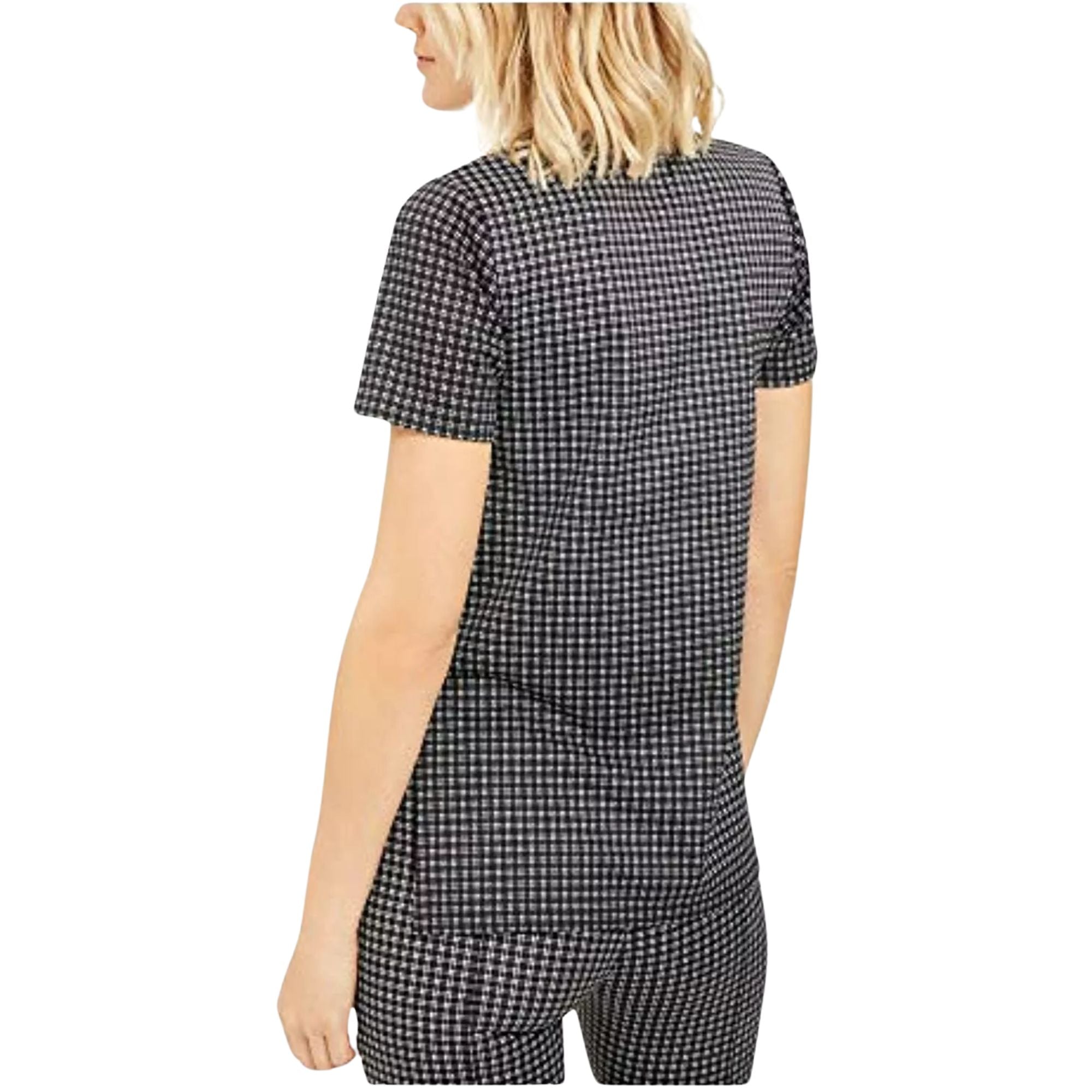 Michael Kors Women's Micro Check Short Sleeve Top - Size Large