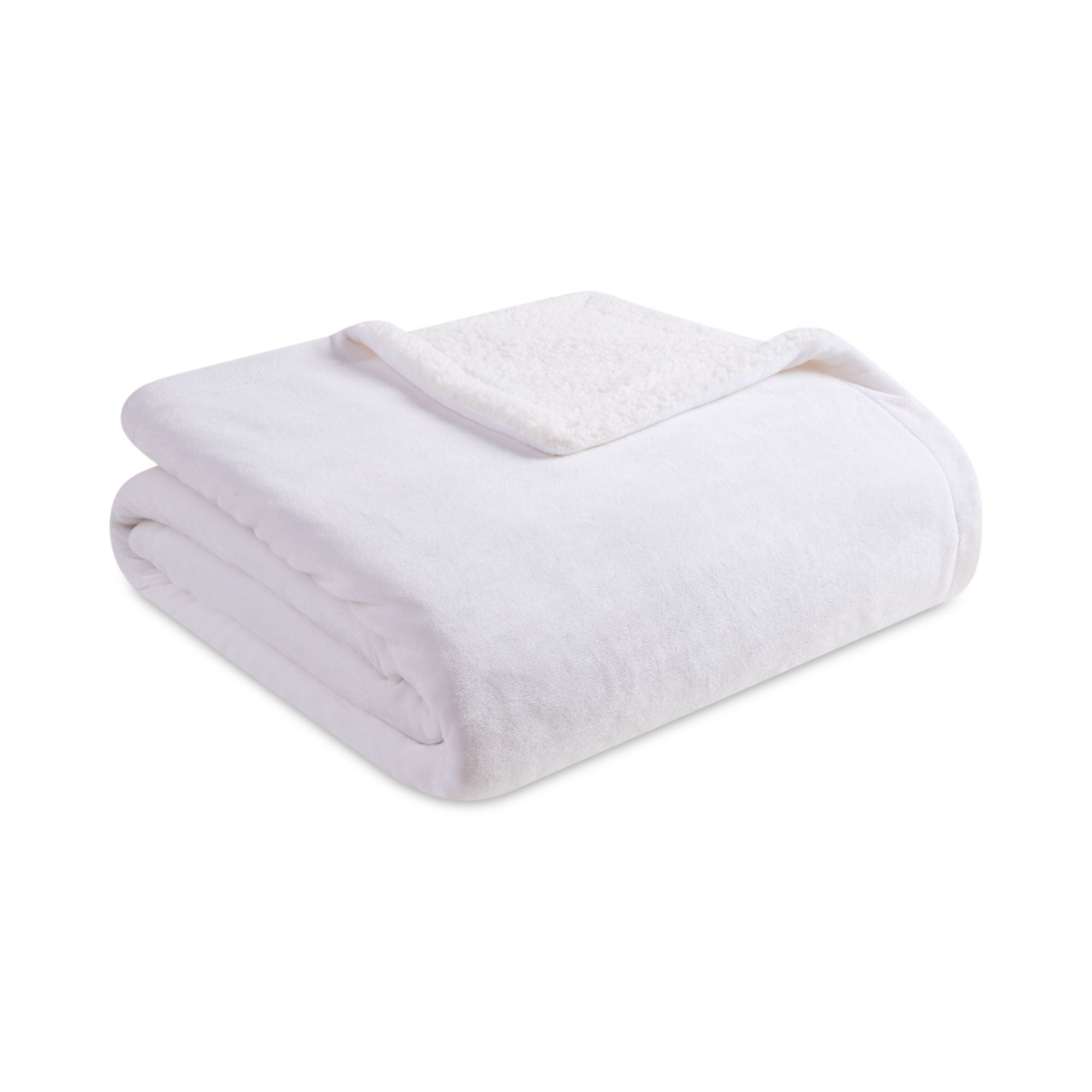 Charter Club Sherpa Plush Reversible Blanket Full/Queen 90" x 108" - White