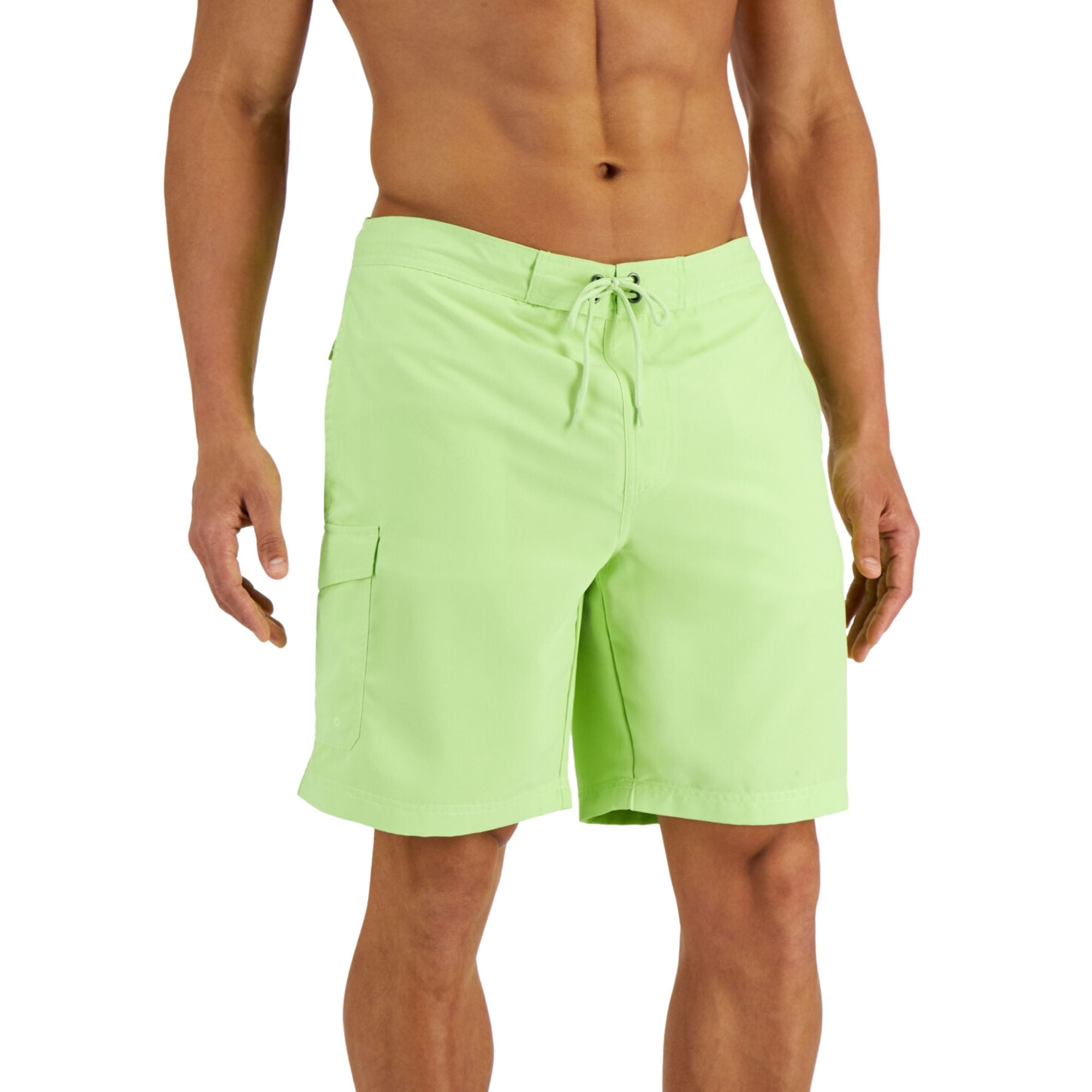 Club Room Men's 9" Inseam Board Shorts Swim Trunks – Bright Lime, Medium