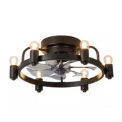 20 in. Black Indoor Flush Mount Ceiling Fan with Light and Remote – Low Profile Ceiling Light Fan for Bedroom