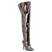 I.N.C. International Concepts Women's Sedona Metallic Pointed Toe Over-the-Knee Boots – Gray - 5.5 M