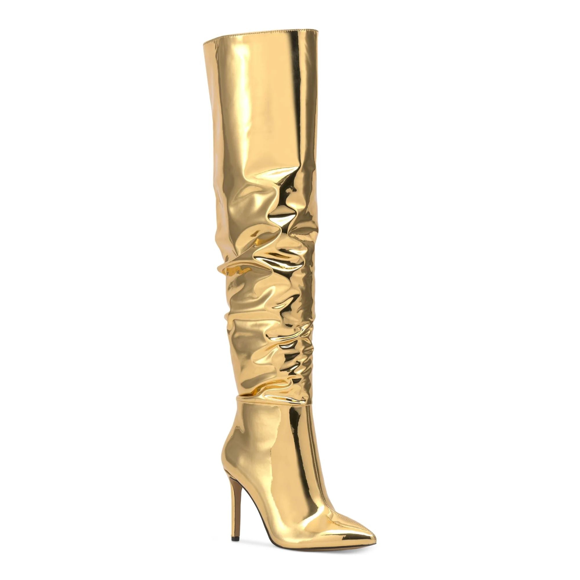 I.N.C. International Concepts Women's Iyonna Pointed-Toe Stiletto Zip-Up Dress Boots – Gold