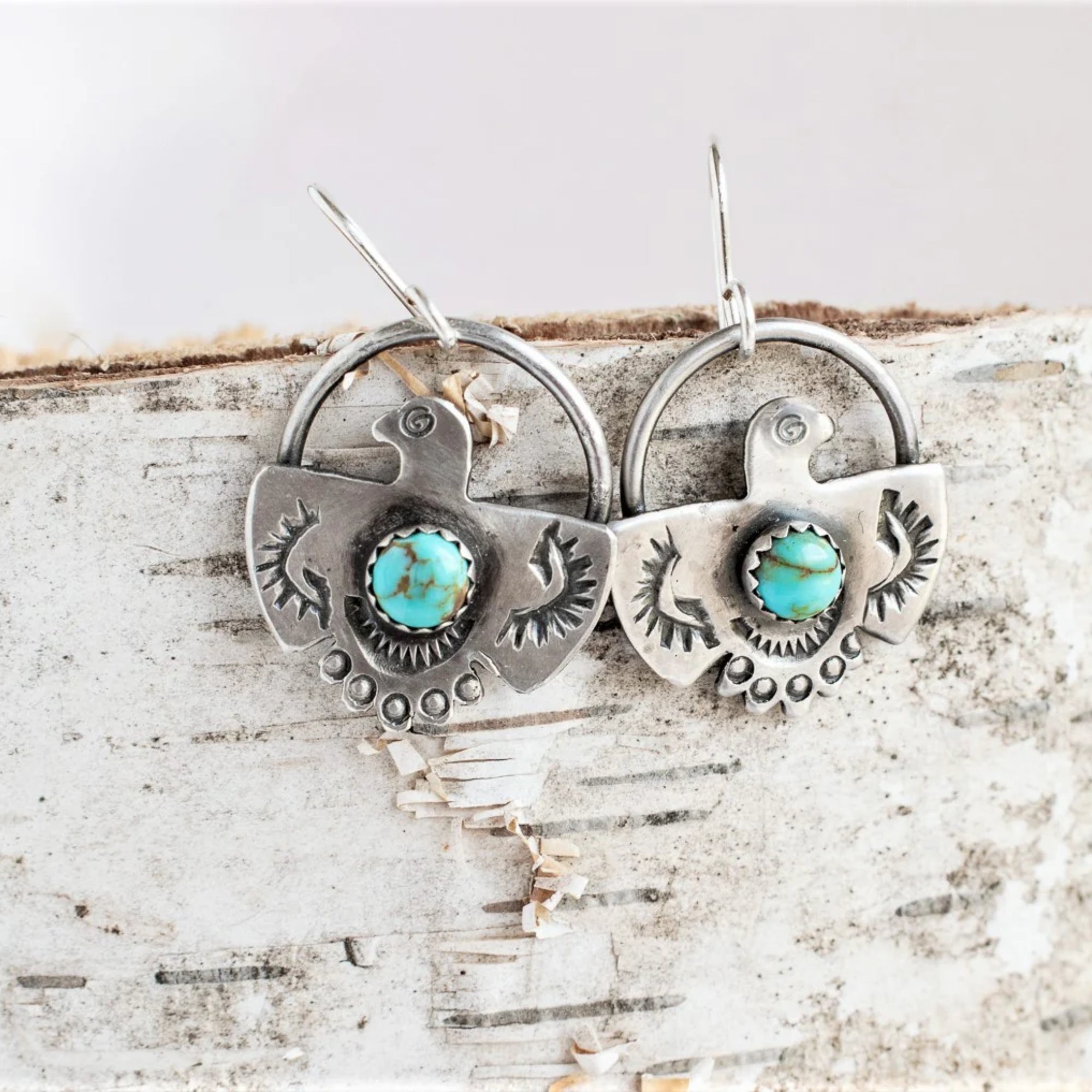 Bohemian Inlaid Eagle Turquoise Earrings