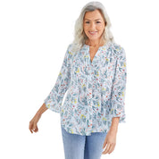 Style & Co Plus Size Petite Floral Printed Pintuck Pleated Top – Shannon Dusk, Petite XL