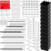 SEDY 300-Piece Pegboard Hook Set - Metal Pegboard Organizer Accessories for Garage, Workshop, Craft Storage - Black