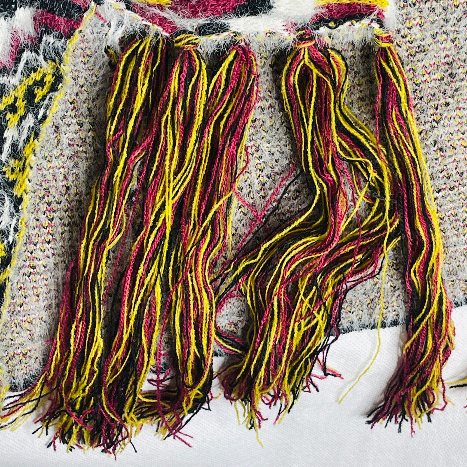 MaxSport Women's Aztec Tribal Print Cardigan Sweater with Fringe – Multi, Size Large