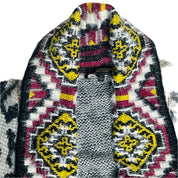 MaxSport Women's Aztec Tribal Print Cardigan Sweater with Fringe – Multi, Size Large