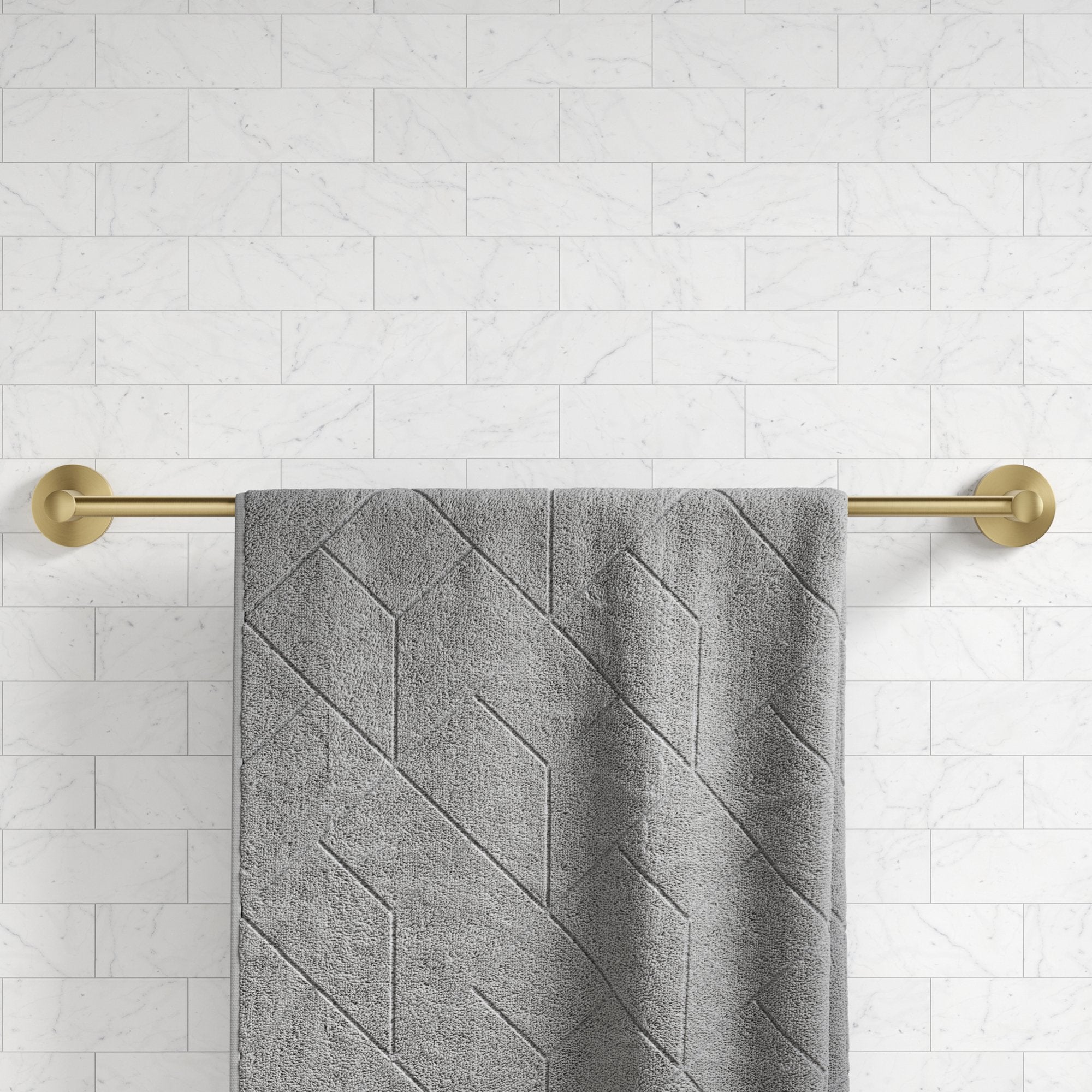 Elie 24-Inch Bathroom Towel Bar Rack in Brushed Gold